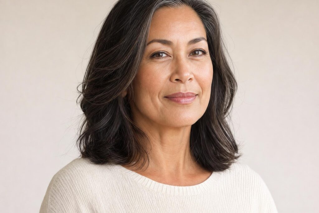 Woman with firm, naturally radiant, healthy skin