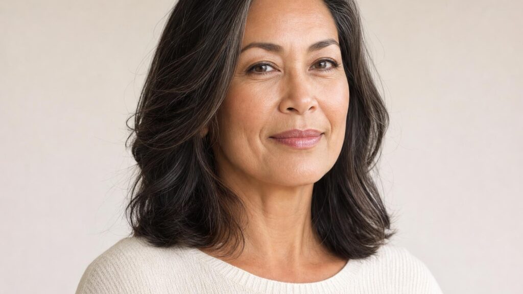 Woman with firm, naturally radiant, healthy skin